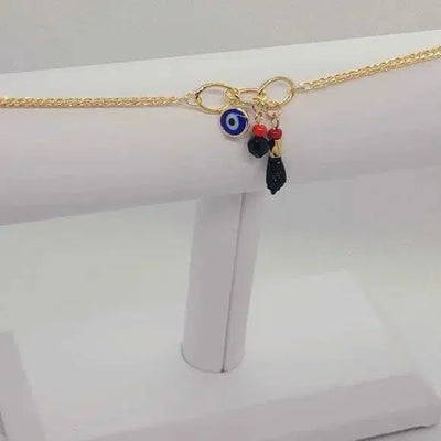 Brand New Brazilian 18k Gold Filled Evil Eye Figa Hand Anklet