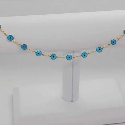 Brand New Brazilian 18k Gold Filled Blue Evil Eye Anklet