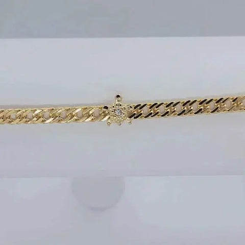 Brand New Brazilian 18k Gold Filled 3 Turtles Anklet