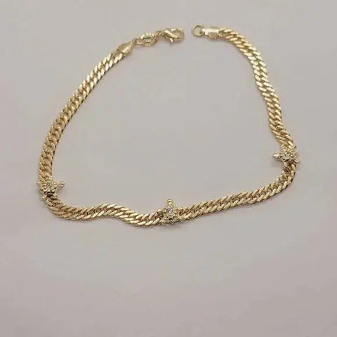 Brand New Brazilian 18k Gold Filled 3 Turtles Anklet