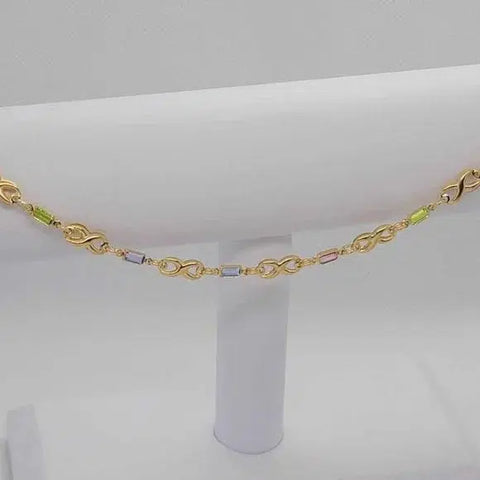 Brand New Brazilian 18k Gold Filled Multi Colors Anklet