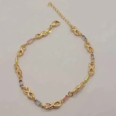 Brand New Brazilian 18k Gold Filled Multi Colors Anklet