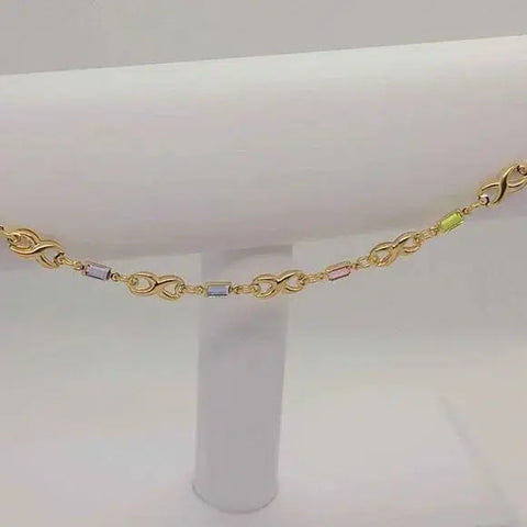 Brand New Brazilian 18k Gold Filled Multi Colors Anklet