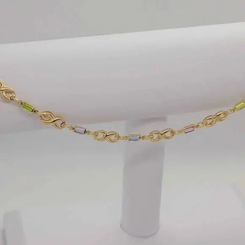 Brand New Brazilian 18k Gold Filled Multi Colors Anklet