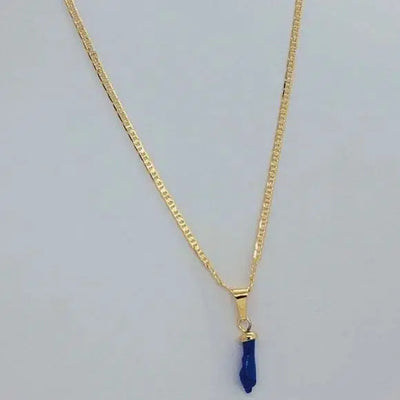 Brand New Brazilian 18k Gold Filled Blue Figa Hand Necklace (Azabache)