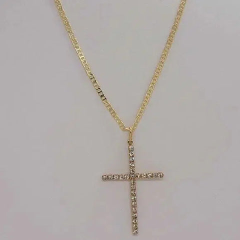 Brand New Brazilian 18k Gold Filled Cross Necklace