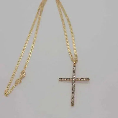 Brand New Brazilian 18k Gold Filled Cross Necklace