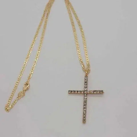 Brand New Brazilian 18k Gold Filled Cross Necklace