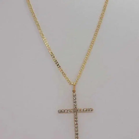 Brand New Brazilian 18k Gold Filled Cross Necklace