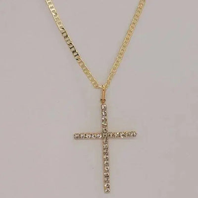 Brand New Brazilian 18k Gold Filled Cross Necklace