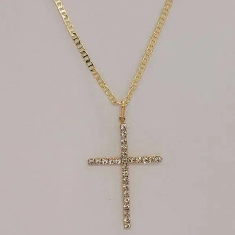 Brand New Brazilian 18k Gold Filled Cross Necklace