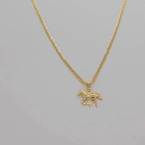 Brand New Brazilian 18k Gold Filled Horse Necklace