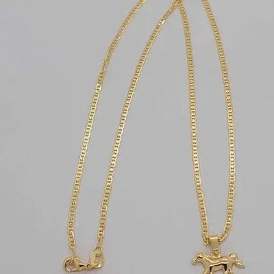 Brand New Brazilian 18k Gold Filled Horse Necklace