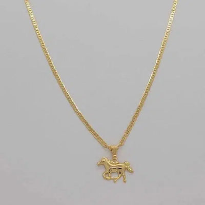 Brand New Brazilian 18k Gold Filled Horse Necklace