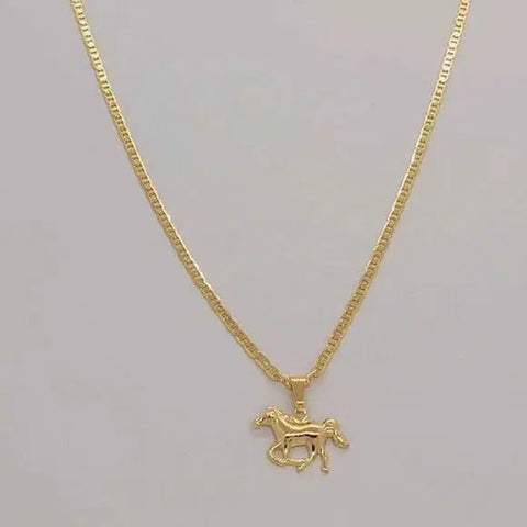 Brand New Brazilian 18k Gold Filled Horse Necklace