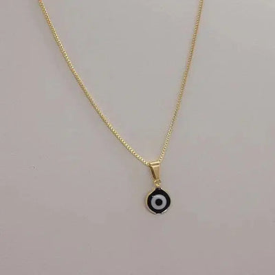 Brand New Brazilian 18k Gold Filled Black Evil Eye Necklace