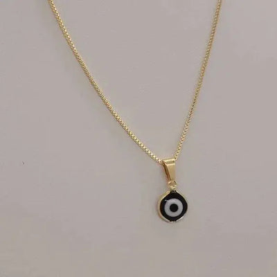 Brand New Brazilian 18k Gold Filled Black Evil Eye Necklace