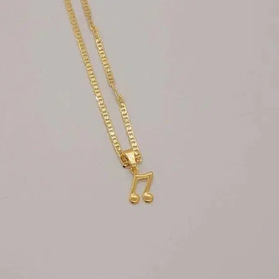 Brand New Brazilian 18k Gold Filled Music Note Necklace  Necklace