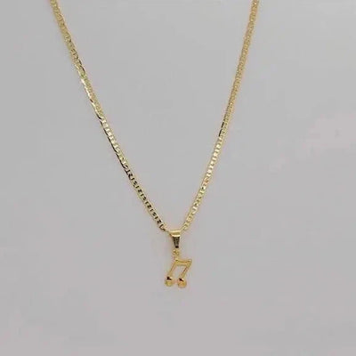 Brand New Brazilian 18k Gold Filled Music Note Necklace  Necklace