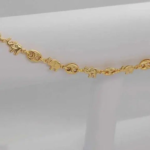 Brand New Brazilian 18k Gold Filled Elephants Anklet