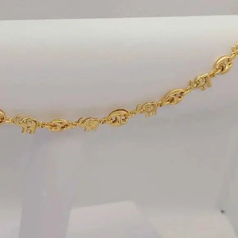 Brand New Brazilian 18k Gold Filled Elephants Anklet