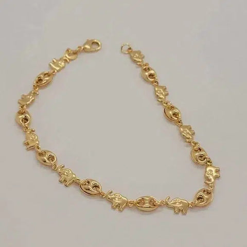 Brand New Brazilian 18k Gold Filled Elephants Anklet