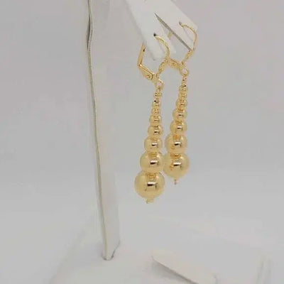 Brand New Brazilian 18k Gold Filled Dangle Multi Round Earrings