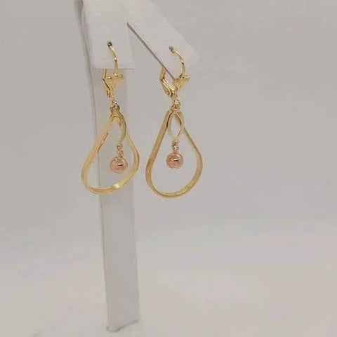 Brand New Brazilian 18k Gold Filled Oval Shaped Earrings