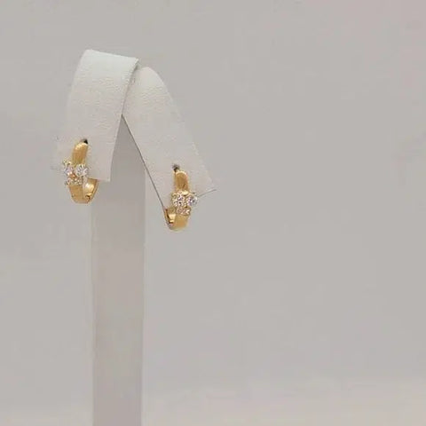 Brand New Brazilian 18k Gold filled with 3 gems Earrings