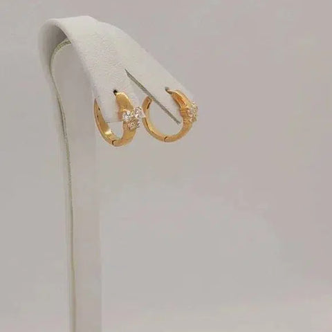 Brand New Brazilian 18k Gold filled with 3 gems Earrings