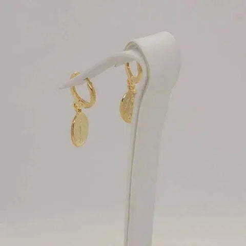 Brand New Brazilian 18k Gold Filled Virgen De Guadalupe Earrings