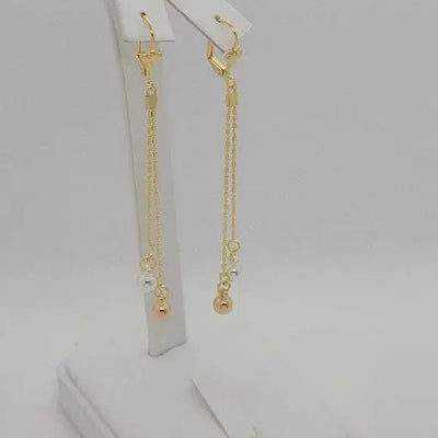 Brand New Brazilian 18k Gold filled Dangle with three tone colors Earrings