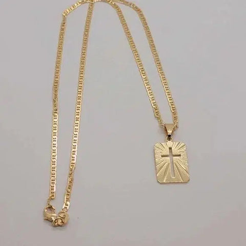 Brand New Brazilian 18k Gold Filled Cross Necklace