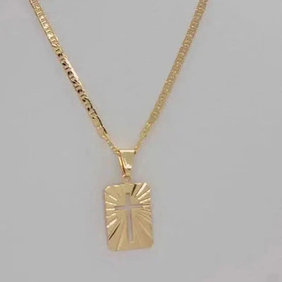 Brand New Brazilian 18k Gold Filled Cross Necklace