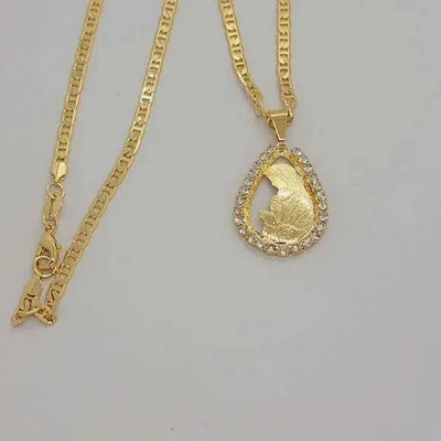 Brand New Brazilian 18k Gold Filled Virgen Necklace