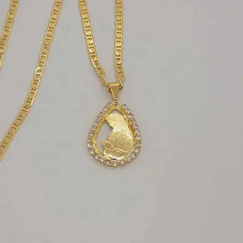 Brand New Brazilian 18k Gold Filled Virgen Necklace