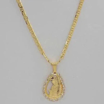 Brand New Brazilian 18k Gold Filled Virgen Necklace