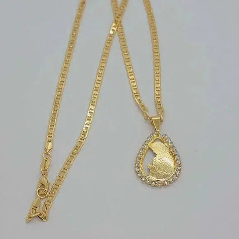 Brand New Brazilian 18k Gold Filled Virgen Necklace