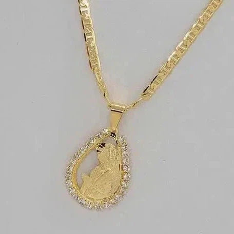 Brand New Brazilian 18k Gold Filled Virgen Necklace