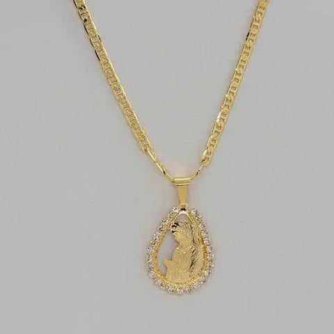 Brand New Brazilian 18k Gold Filled Virgen Necklace