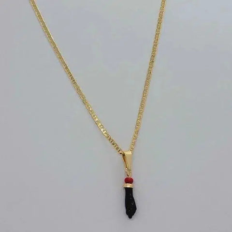 Brand New Brazilian 18k Gold Filled Azabache ( Figa Hand) Necklace