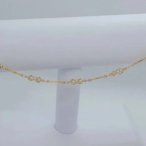 Brand New Brazilian 18k Gold Filled Multi White Pearl Anklet