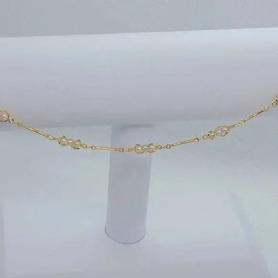 Brand New Brazilian 18k Gold Filled Multi White Pearl Anklet