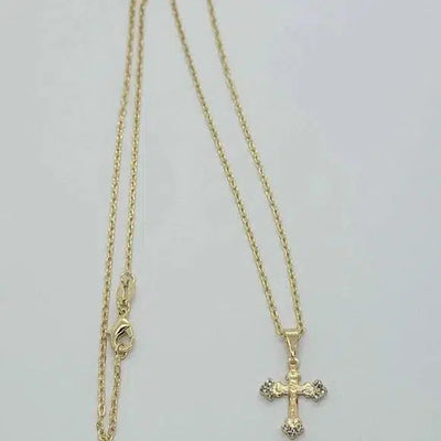 Brand New Brazilian 18k Gold Filled Cross Necklace