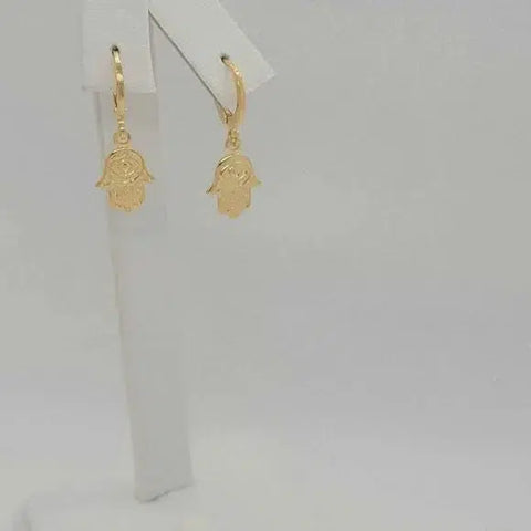 Brand New Brazilian 18k Gold Filled Hamsa Earrings