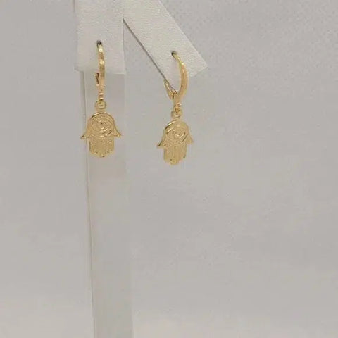 Brand New Brazilian 18k Gold Filled Hamsa Earrings