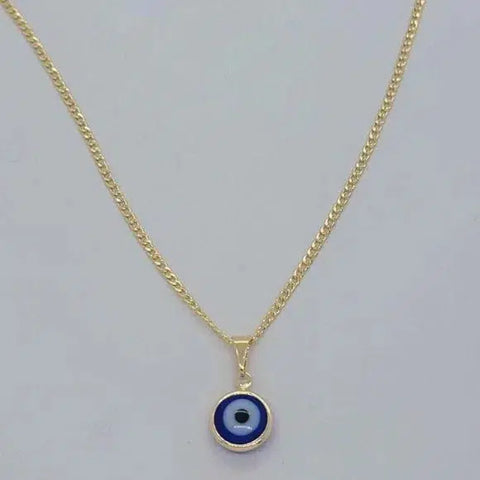 Brand New Brazilian 18k Gold Filled Blue Evil Eye Necklace