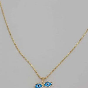 Brand New Brazilian 18k Gold Filled Blue Eyes of Saint Lucia Necklace