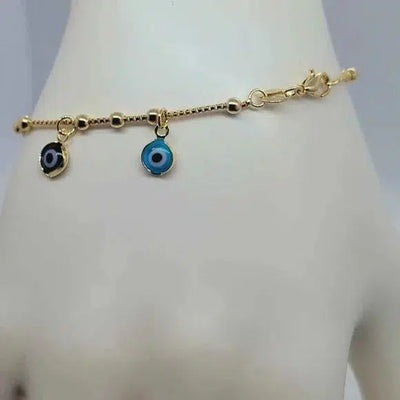 Brand New  Brazilian 18k Gold Filled Multi Colors Evil Eye Bracelet