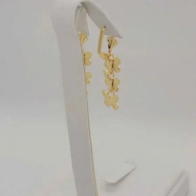 Brand New Brazilian 18k Gold Filled 3 Butterfly Earrings  Dangle